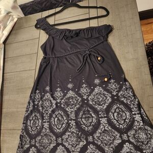 Mudd One-Shoulder Dress in Black and Gray